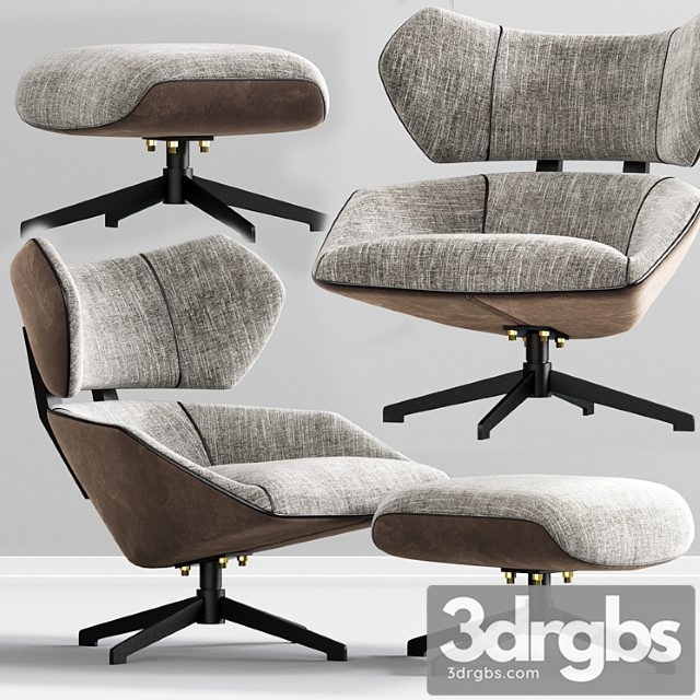 Camila armchair and pouf 3dsmax Download - thumbnail 1