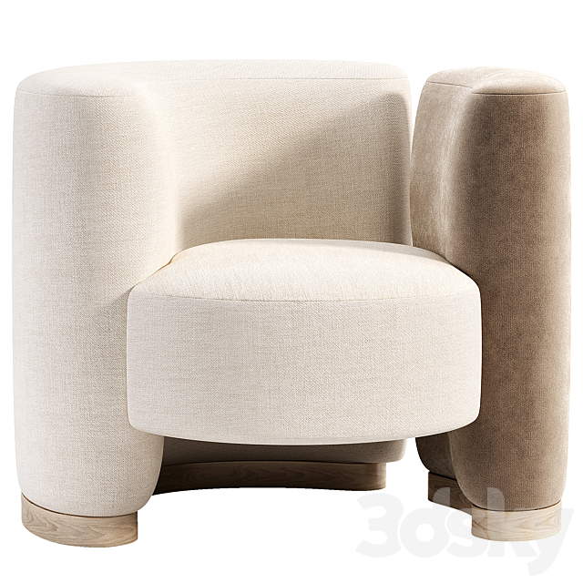 Candelaria Contemporary Armchair 3ds Max - thumbnail 1