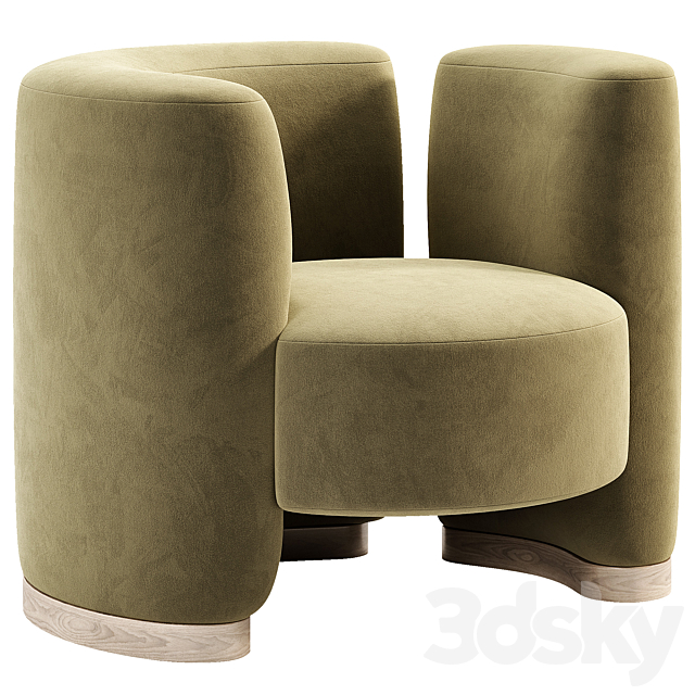 Candelaria Contemporary Armchair 3ds Max - thumbnail 2