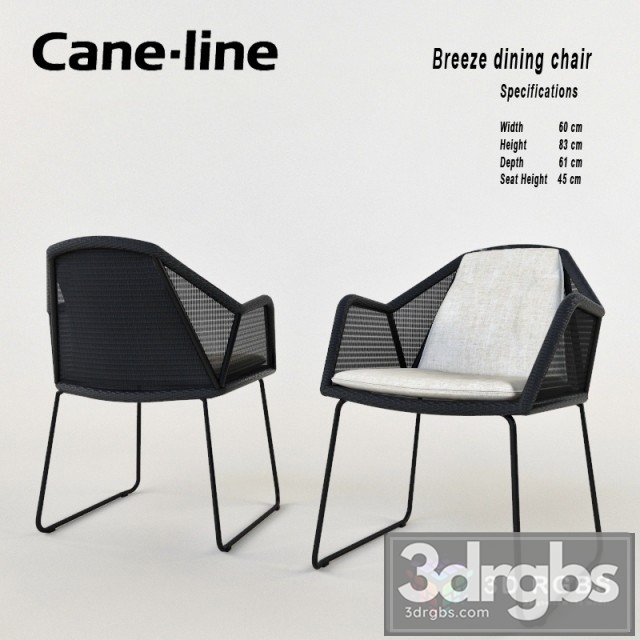 Cane Line Breeze Dining Chair 3dsmax Download - thumbnail 1