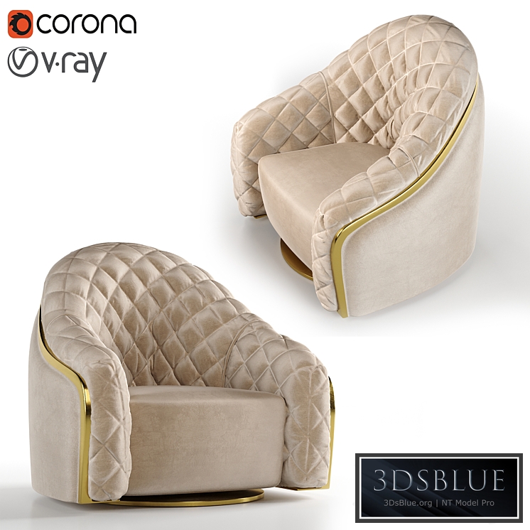 Cantori portofino armchair 3DS Max - thumbnail 3