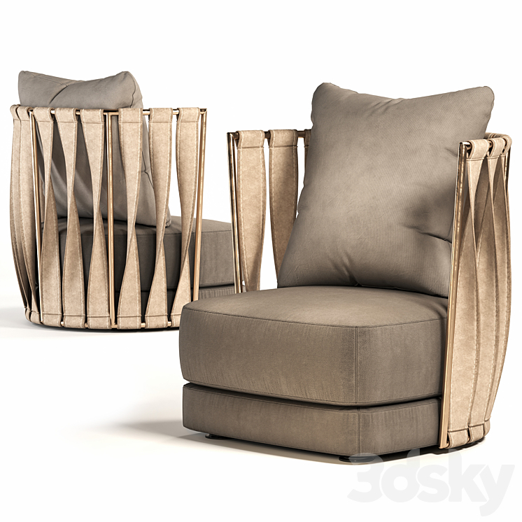 Cantori Twist ArmChair 3DS Max Model - thumbnail 2