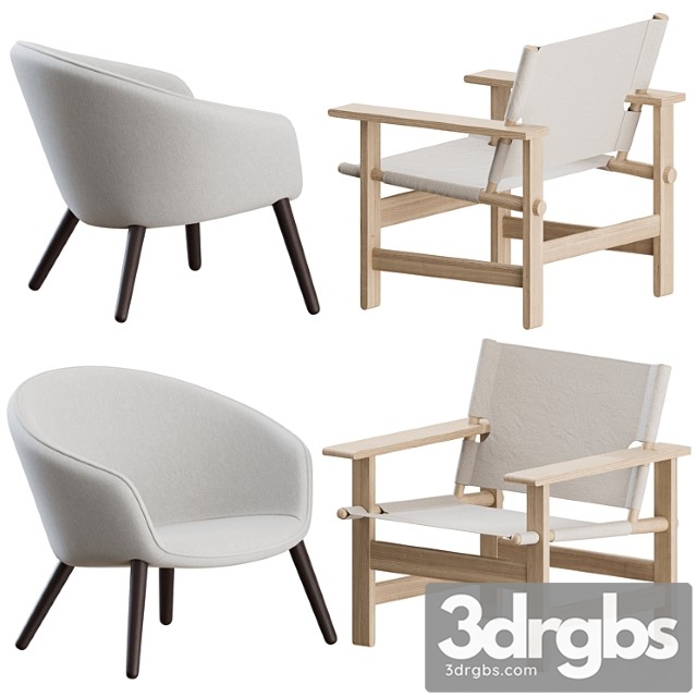 Canvas Ditzel Lounge Chairs By Fredericia 3dsmax Download - thumbnail 1