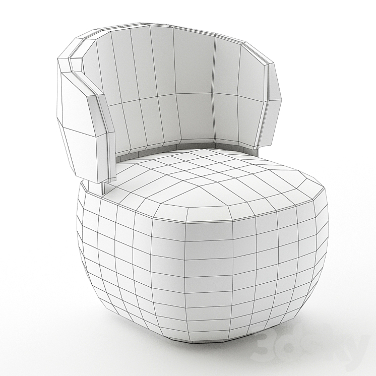 Capital Collection BON TON Easy chair 3DS Max Model - thumbnail 2
