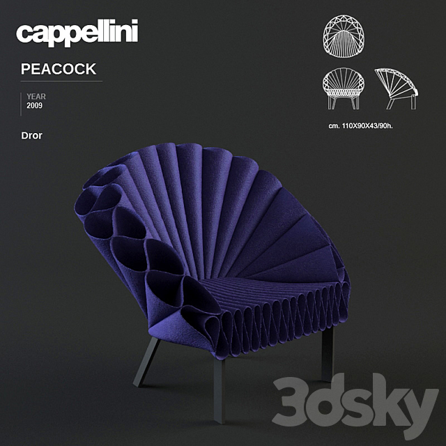 Cappellini Peacock armchair – Dror – 2009 3DSMax File - thumbnail 1