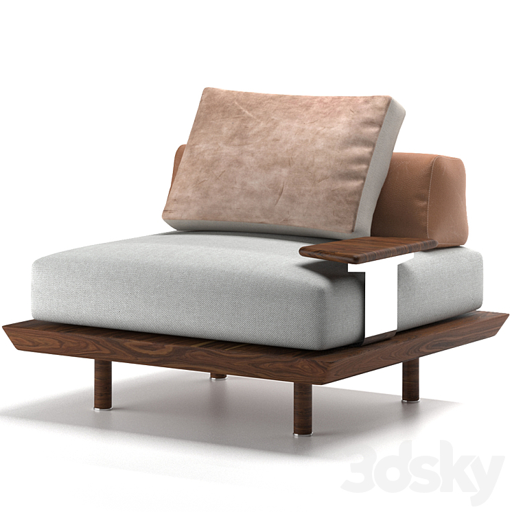 Caprera arm chair 3DS Max Model - thumbnail 1