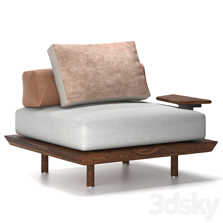 Caprera arm chair 3DS Max Model - thumbnail 2