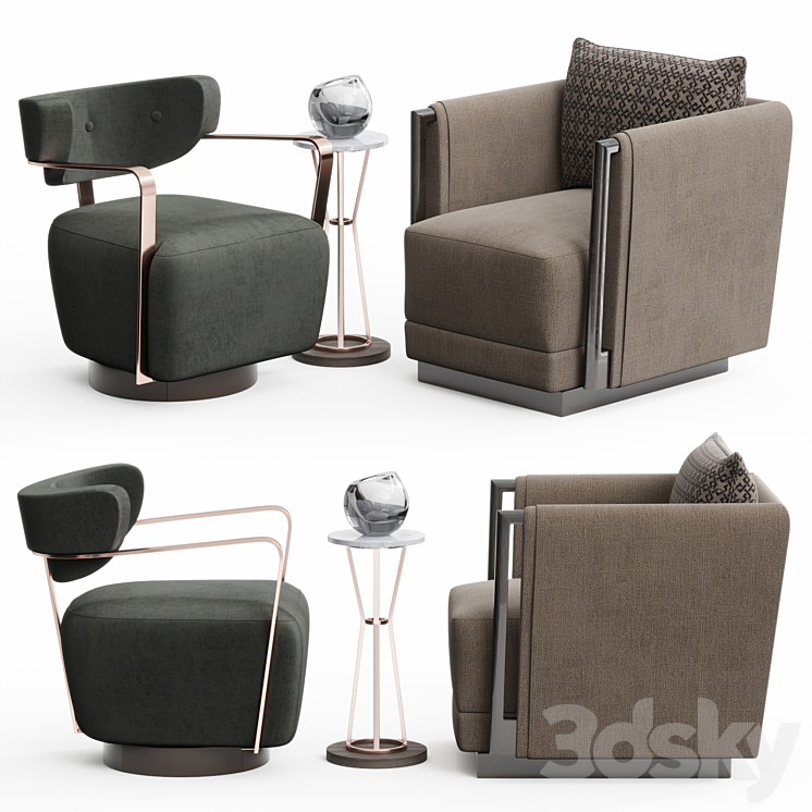 Caracole Chair Set 3DS Max - thumbnail 1