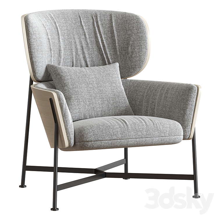 Caristo Armchair 3DS Max Model - thumbnail 1