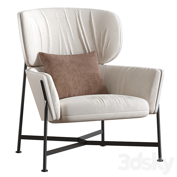 Caristo Armchair 3DS Max Model - thumbnail 2