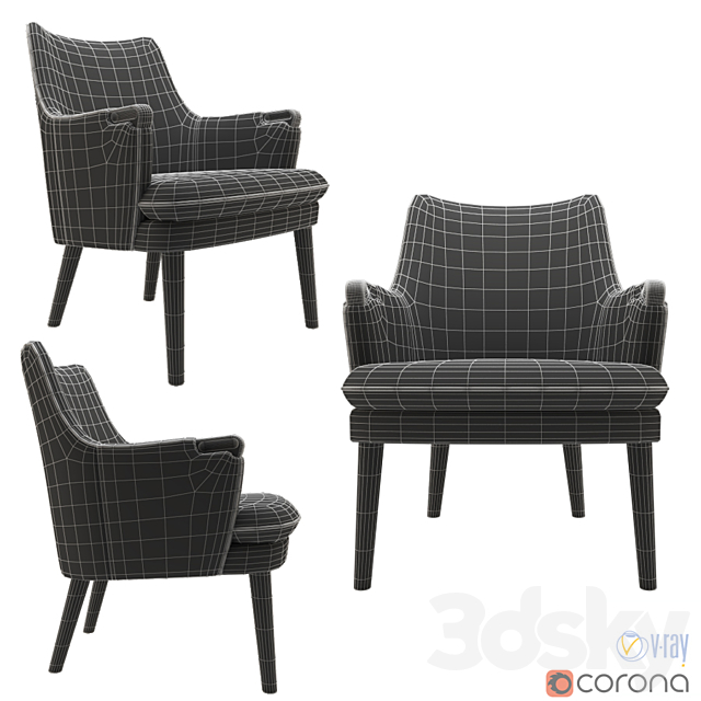 Carl Hansen CH71 3dsMax Model - thumbnail 2