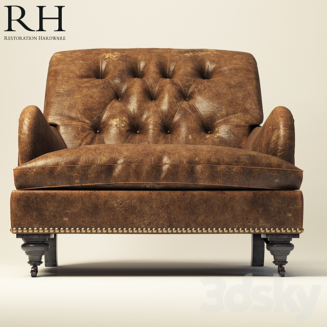 Carlton Leather Club Chair 3DSMax File - thumbnail 2