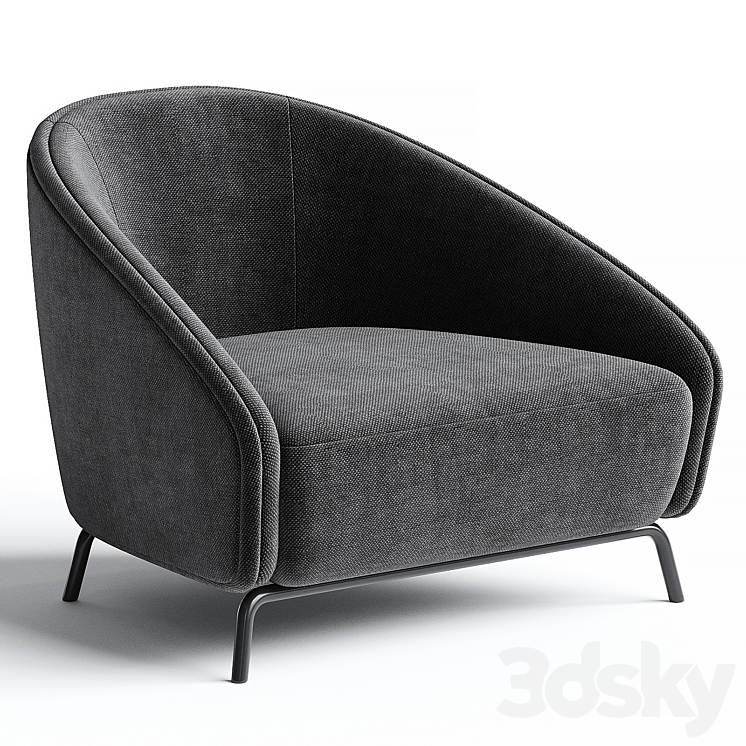 CARNABY | Armchair By PRADDY 3DS Max Model - thumbnail 2