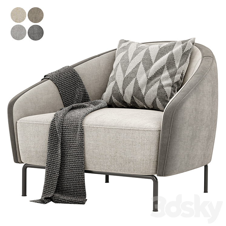 Carnaby armchair by Praddy 3DS Max - thumbnail 2