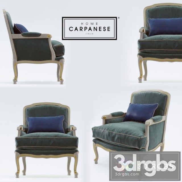 Carpanese Blue Armchair 3dsmax Download - thumbnail 1