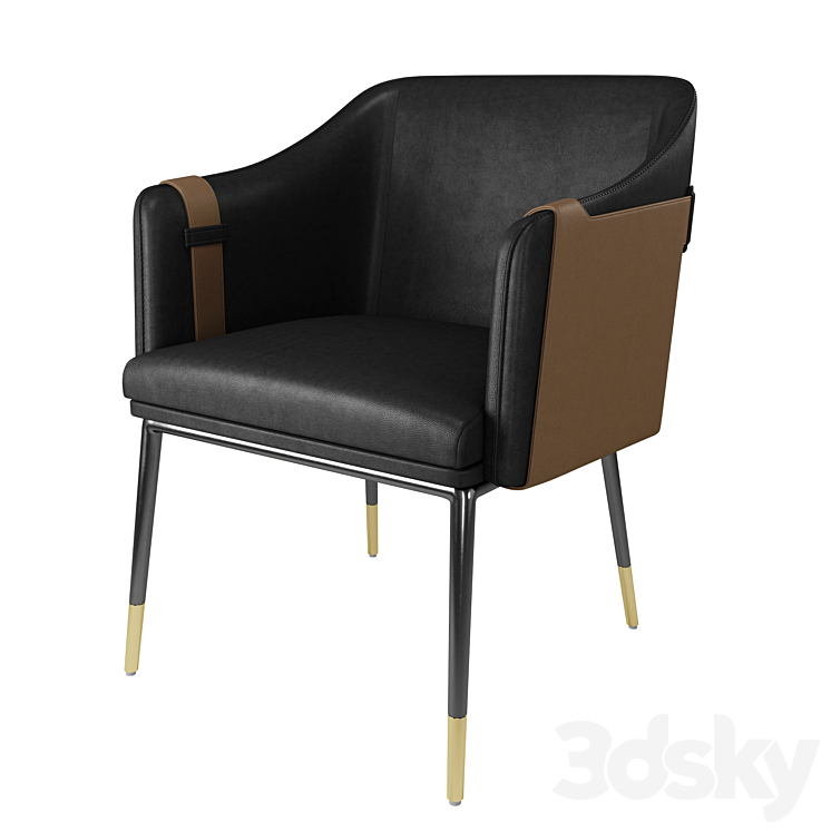 Carter dining armchair 3DS Max - thumbnail 1