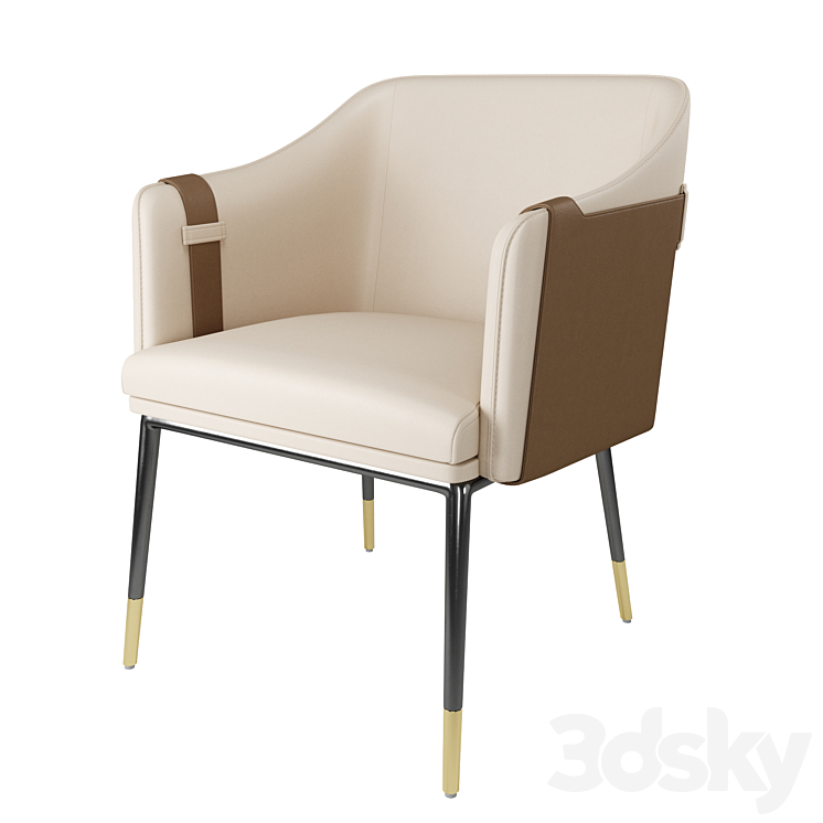 Carter dining armchair 3DS Max - thumbnail 2