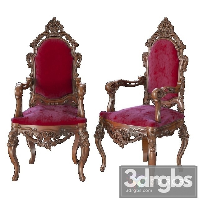 Casa Padrino Baroque Armchair King 3dsmax Download - thumbnail 1