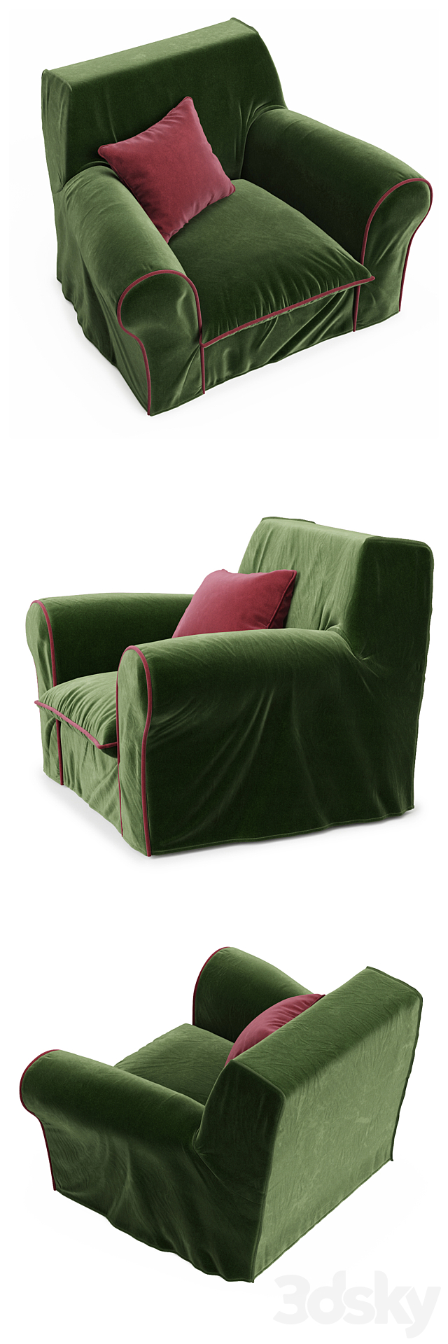 Casamilano BIG Armchair 3DS Max Model - thumbnail 2