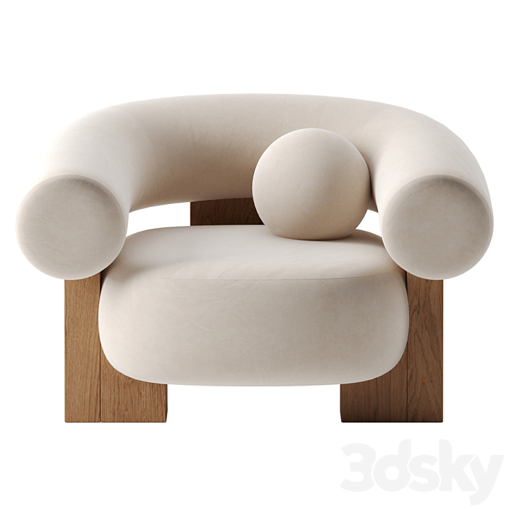 Cassete armchair by collector 3DS Max Model - thumbnail 2