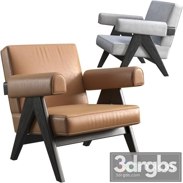 Cassina 053 Capitol Complex Armchair 3dsmax Download - thumbnail 1