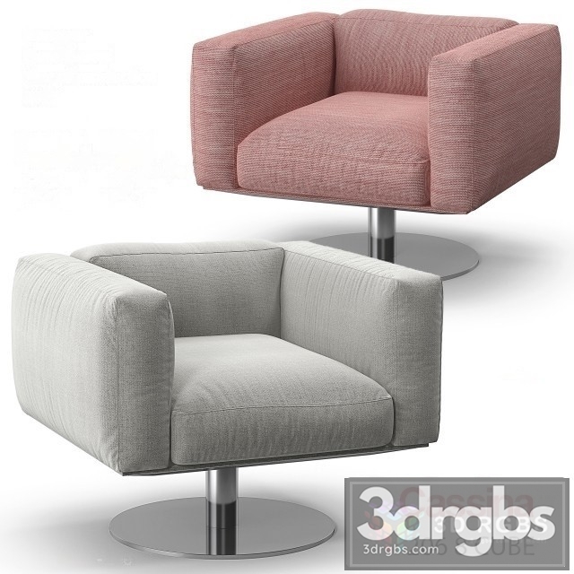 Cassina 206 Cube Armchair 3dsmax Download - thumbnail 1