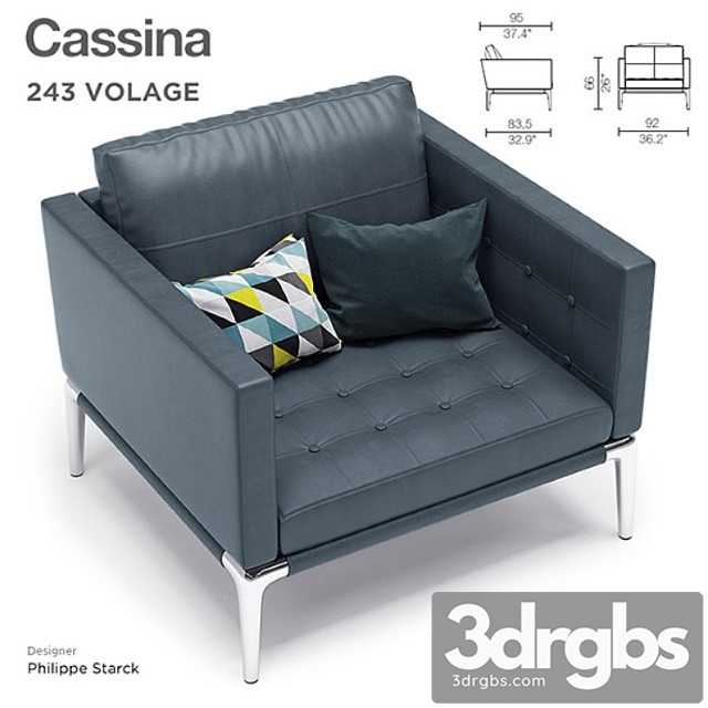 Cassina Volage Armchair 3dsmax Download - thumbnail 1