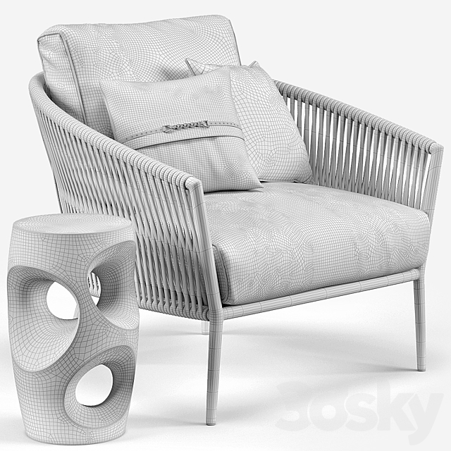 Catalina Outdoor Lounge Chair. Oly Studio Cosmo Side End Table 3DSMax File - thumbnail 3