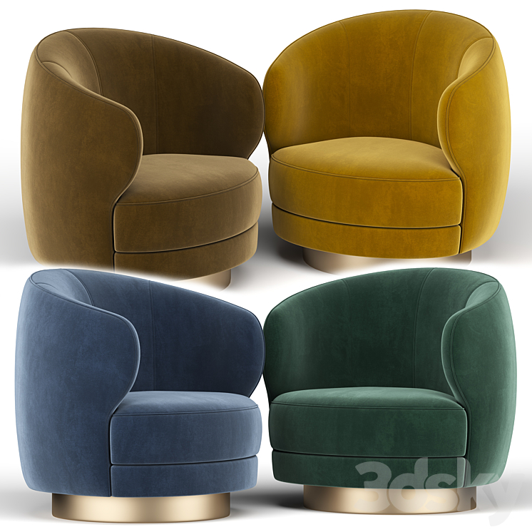 Cathrine armchair 3DS Max - thumbnail 2