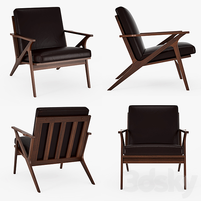 Cavett Leather Chair 3DSMax File - thumbnail 2