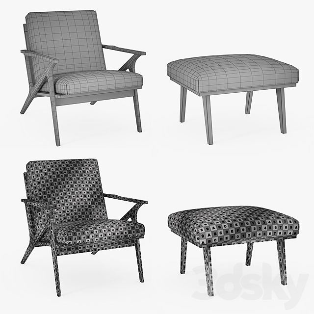 Cavett Leather Chair 3DSMax File - thumbnail 3