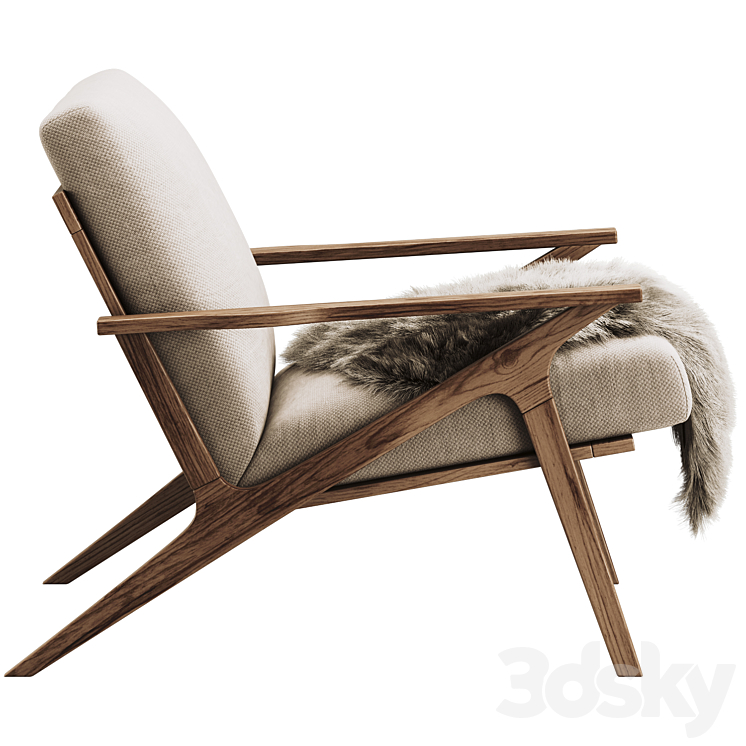 Cavett Wood Frame Chair 3DS Max - thumbnail 2