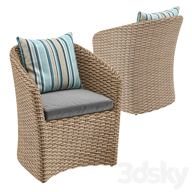 CAYMAN Outdoor Dining Chair 3ds Max - thumbnail 2