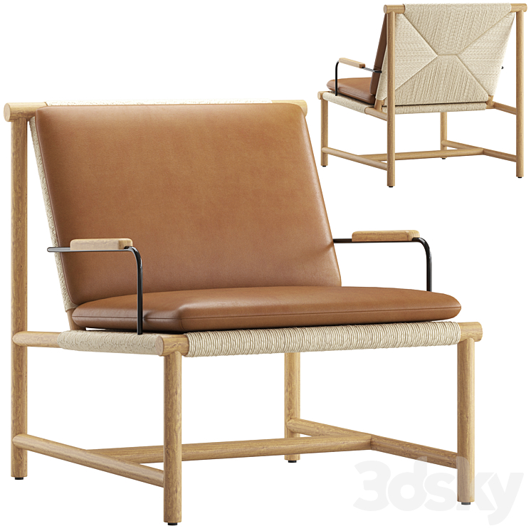 CB2 Anacapa Lounge Chair 3DS Max Model - thumbnail 1