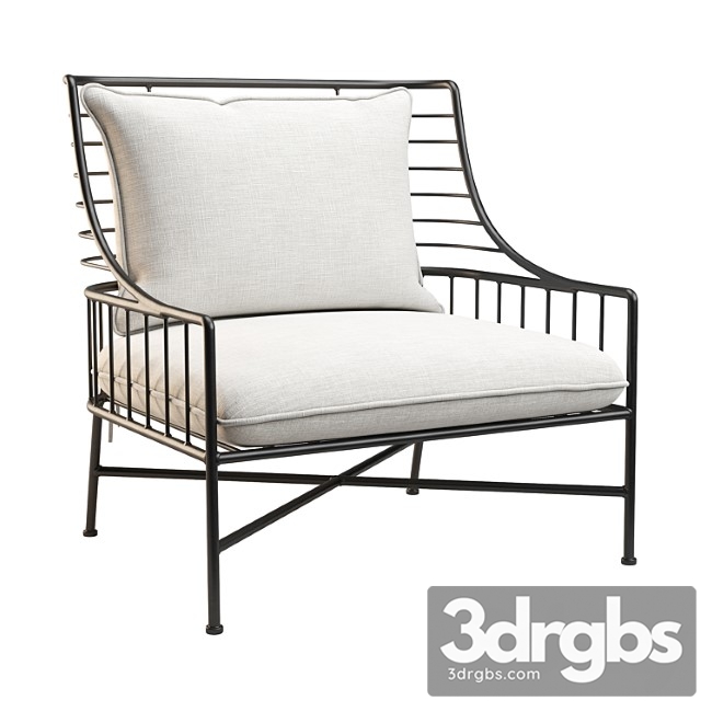 Cb2 Breton Black Metal Chair 3dsmax Download - thumbnail 1