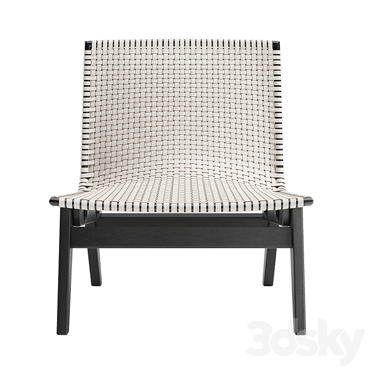 CB2 Morada Woven Ivory Leather Chair 3DS Max Model - thumbnail 2