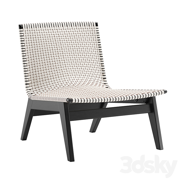 CB2 Morada Woven Ivory Leather Chair 3DS Max Model - thumbnail 3