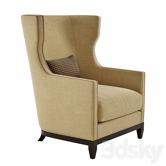 Century Furniture Armchair in fabric 3DS Max Model - thumbnail 2