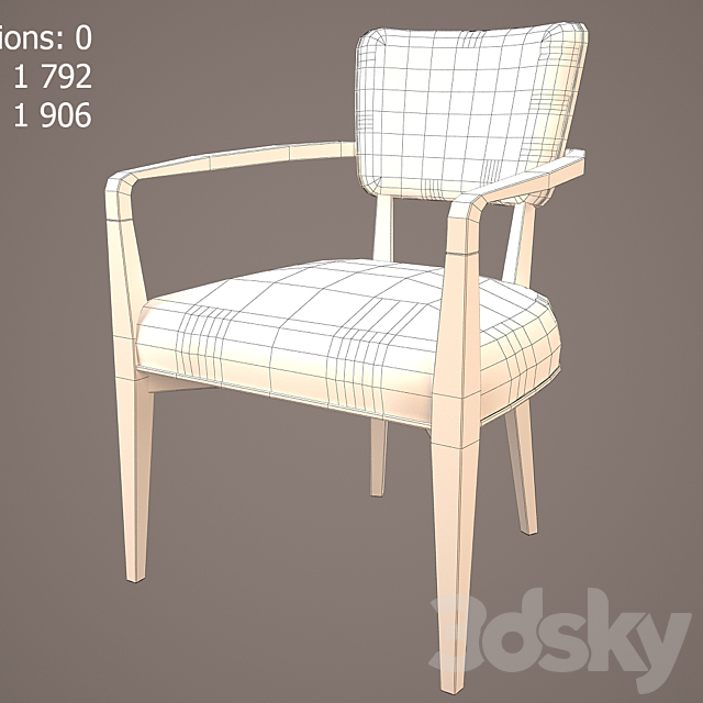 Century Furniture Elton Desk Chair MN5588 3ds Max - thumbnail 3