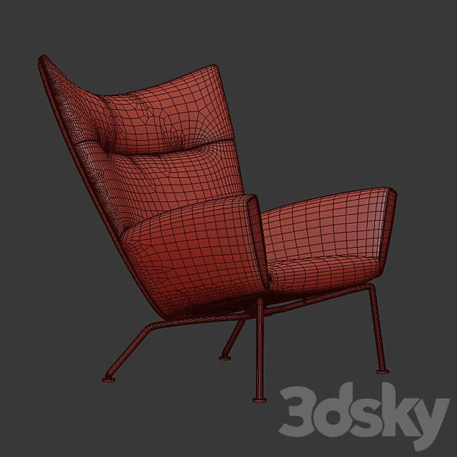 CH 445 Wing Chair 3DS Max Model - thumbnail 3