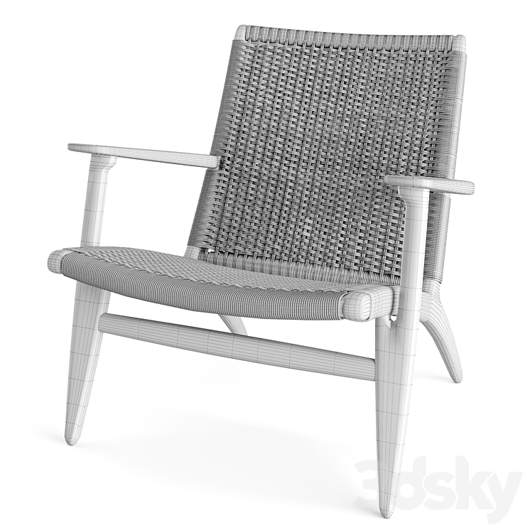 CH25 lounge chair Carl hansen 3DS Max - thumbnail 2