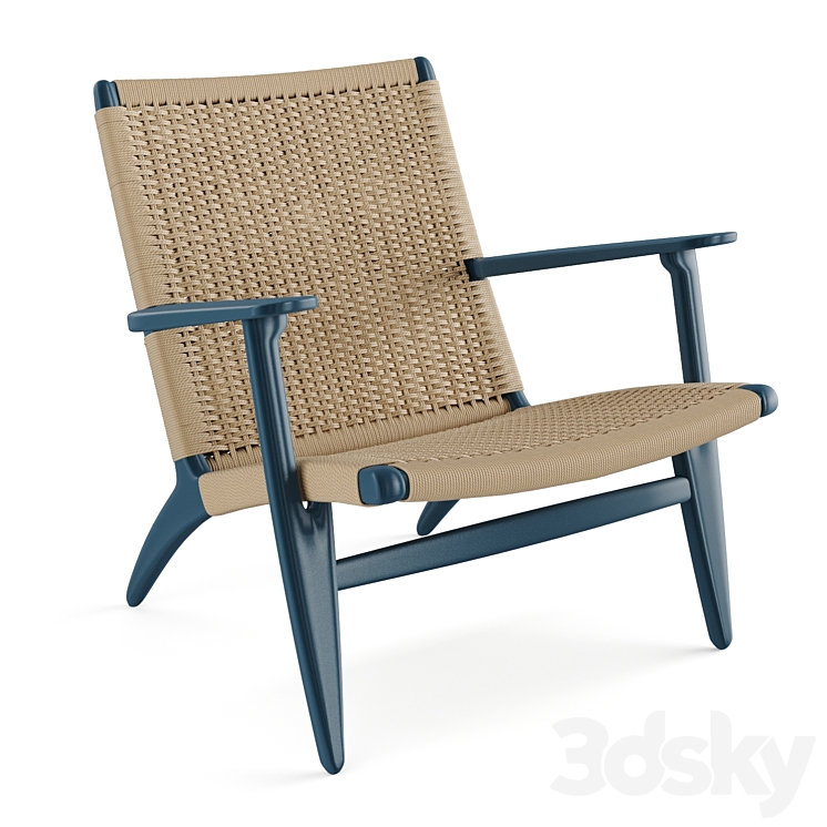 CH25 Rattan Blue Lounge Chair of Carl Hansen 3DS Max - thumbnail 1