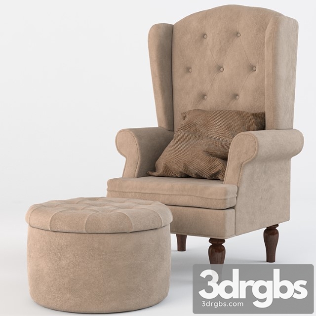 Chair and ottoman 3dsmax Download - thumbnail 1