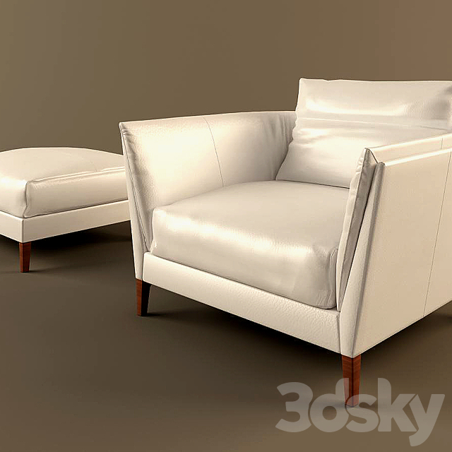 Chair and ottoman Poltrona Frau 3DSMax File - thumbnail 1