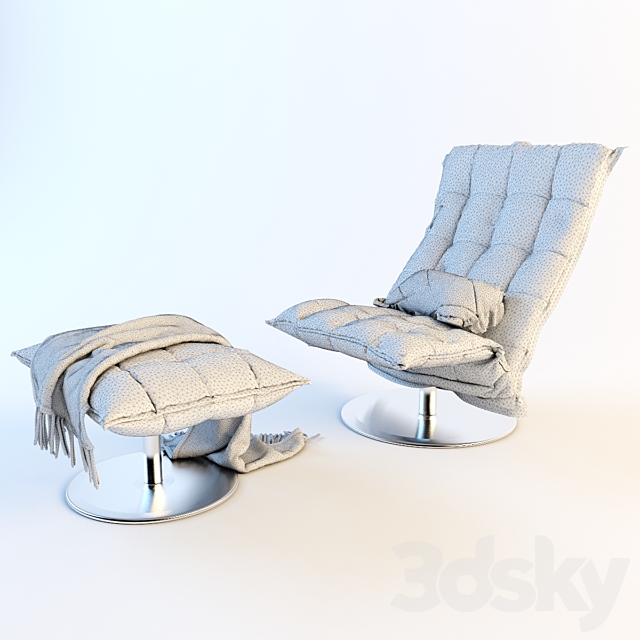 Chair and ottoman Woodnotes NARROW SWIVEL k CHAIR 3DSMax File - thumbnail 3