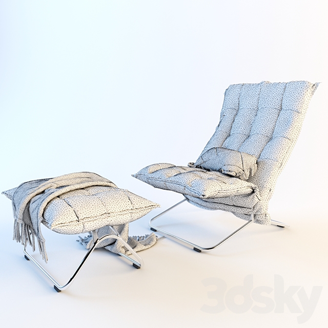 Chair and ottoman Woodnotes NARROW SWIVEL k CHAIR WITH TUBULAR 3DS Max Model - thumbnail 3