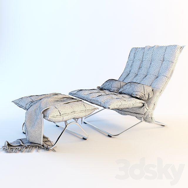 Chair and ottoman Woodnotes WIDE SWIVEL k CHAIR WITH TUBULAR FRAME 3DSMax File - thumbnail 3