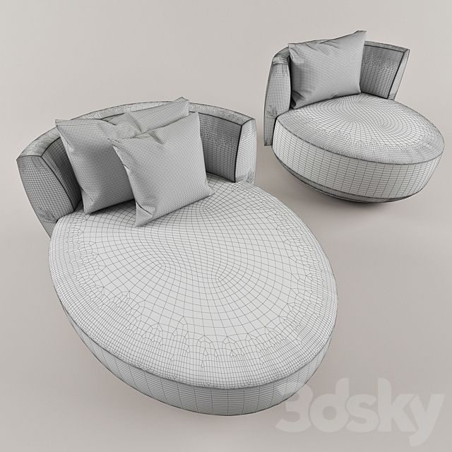 Chair AUDREY POLTRONA 3DS Max Model - thumbnail 3