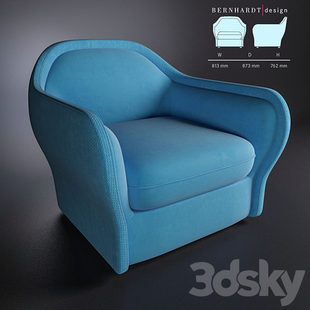 chair Bardot Bernhardt design 3ds Max - thumbnail 2