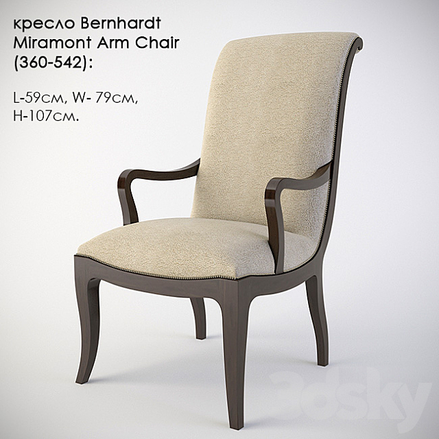 chair Bernhardt Miramont Arm Chair (360-542) 3DSMax File - thumbnail 1